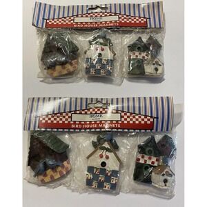 Vintage Home Accents Birdhouse Various Design Fridge Magnets-Set Of 2